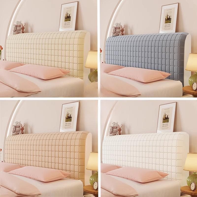 Nova cabeceira de cama moderna e simples, inclusiva, quatro, para todas as estações, universal, cor sólida, lavável, com tudo incluído bege