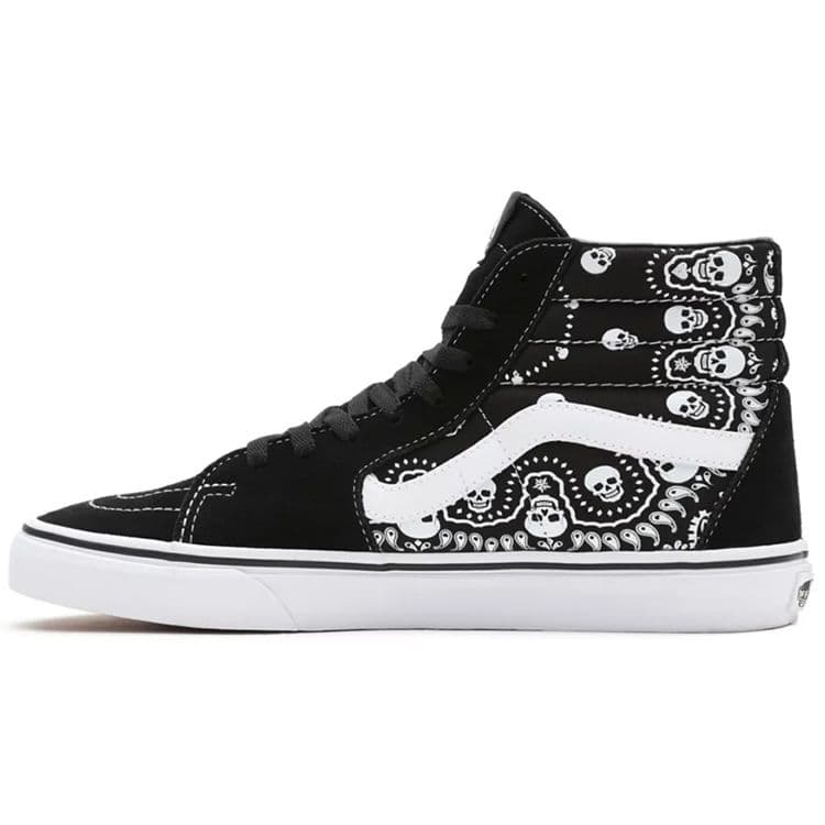 Vans Sk8-Hi Bandana - Tênis Unissex Preto Branco Verdadeiro VN0A32QGD9S cm
