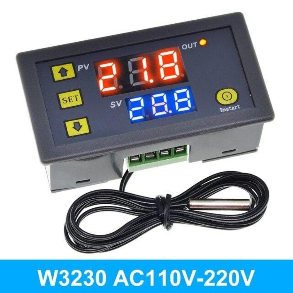 1PC W3230 AC110-220V Linha de Sonda 20A Controle Digital de Temperatura Display LED Termostato com Instrumento de Controle de Aquecimento/Resfriamento