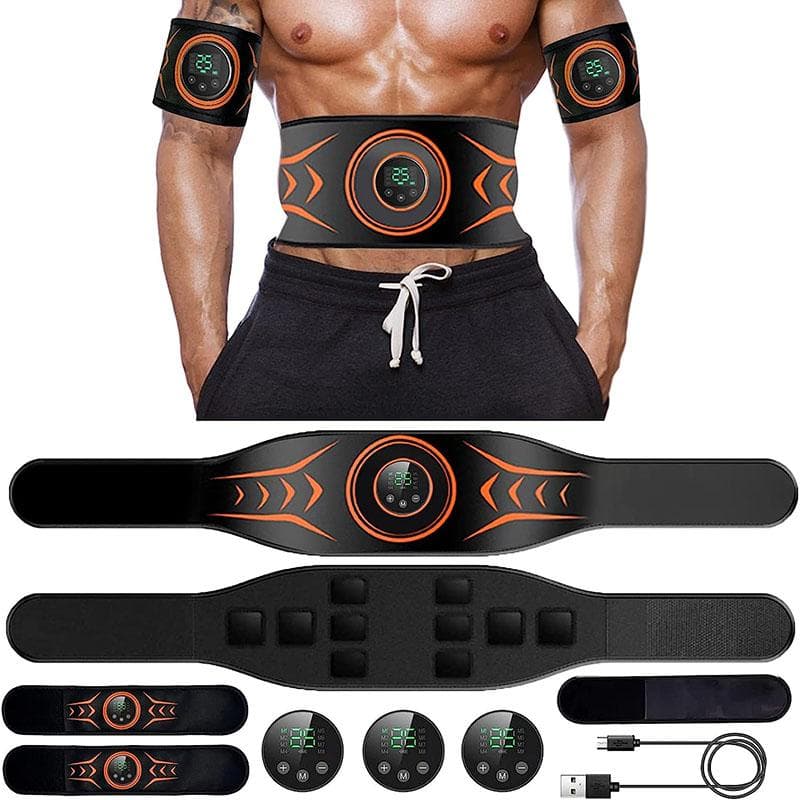 Estimulador muscular EMS Cinto abdominal Trainer Display LCD Abs Fitness Treinamento Home Gym Perda de peso Corpo Emagrecimento Treinamento da barriga