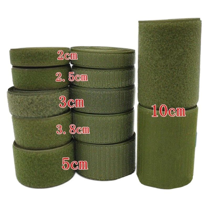 Fita de Fixação Rápida para Costura Verde Militar Gancho e Argola Fita de Armazenamento Adesivo Colante Roupas DIY Fita Mágica Acessórios de