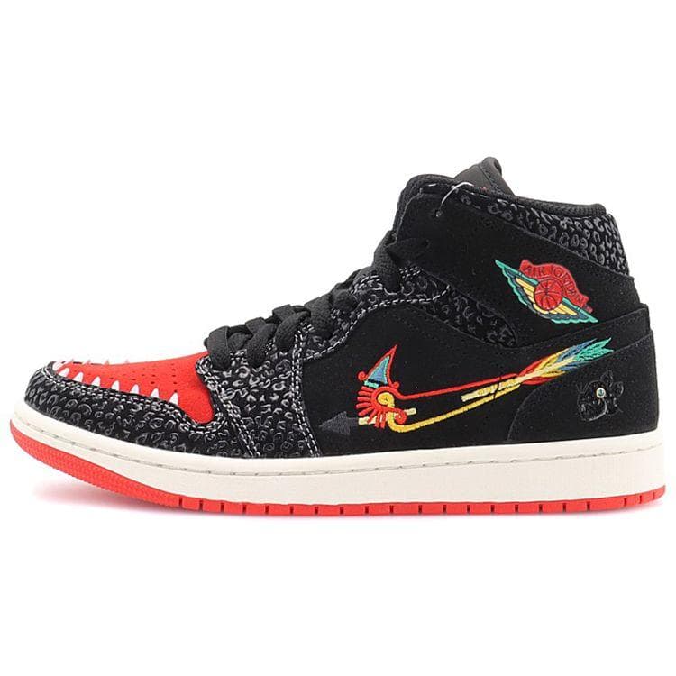 Tênis Unissex Air Jordan 1 Mid SE SiEMPRE Familia Preto Sail Roma-Verde DN4904-001 cm
