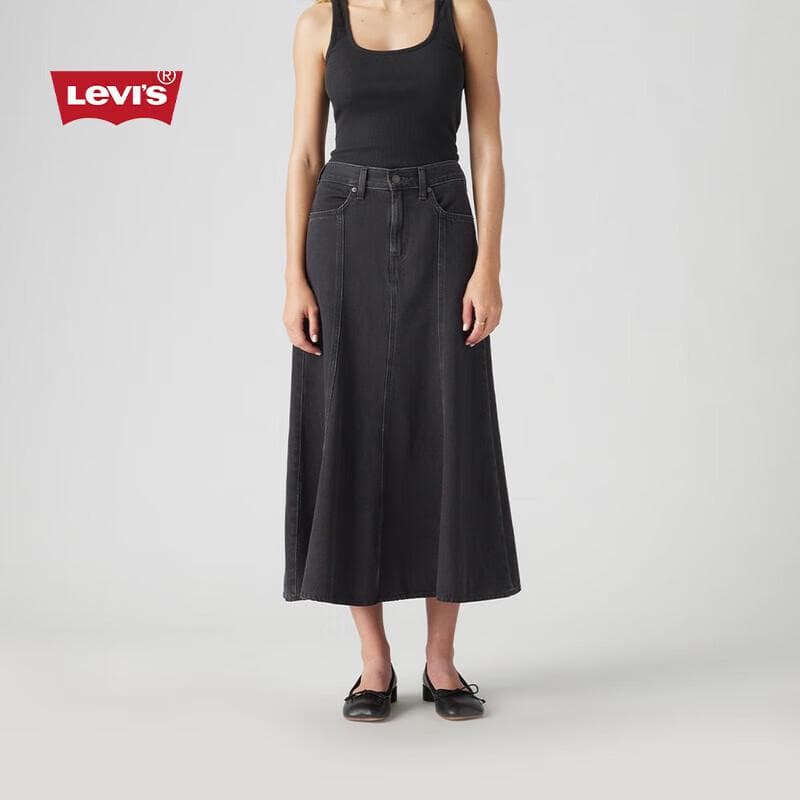 Saia Midi Jeans Midi em Linha A Feminina Levi's cm azul escuro