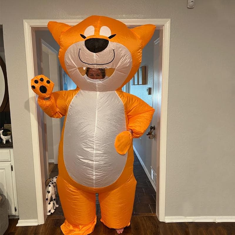 Fantasia Inflável de Cachorrinho Laranja, Adulto 150-190cm cor de laranja