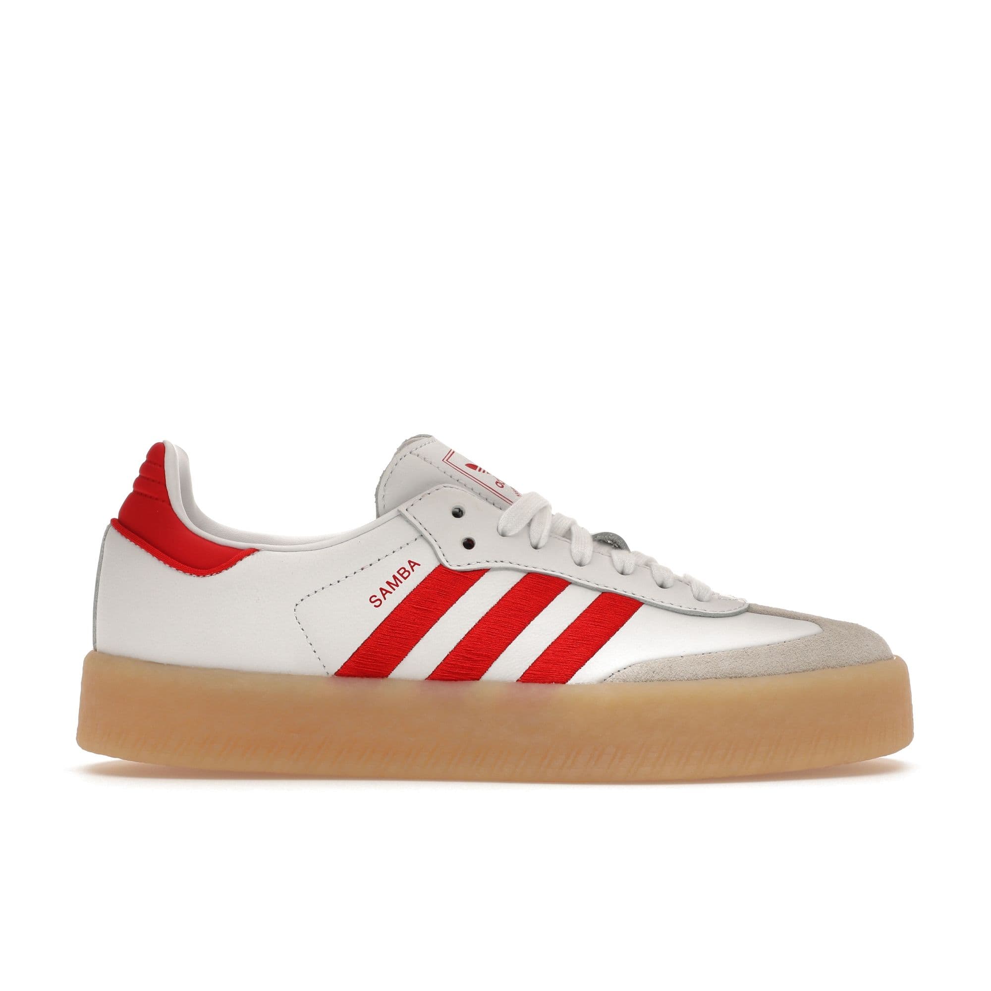 adidas  Sambae Branco Escarlate Goma Tênis Femininos Branco-Nuvem Melhor-Escarlate ID0438 cm