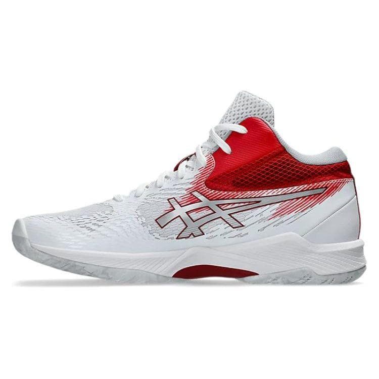 Asics V-Swift FF MT 4 Duráveis Respiráveis Cano Baixo Sapatos de Treino Tênis Unissex Branco Vermelho 1053A064-101 cm