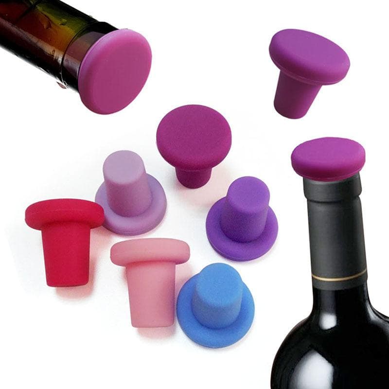 8 cores rolha de garrafa tampas de garrafa rolha de vinho família barra ferramentas de preservação silicone design criativo seguro e saudável