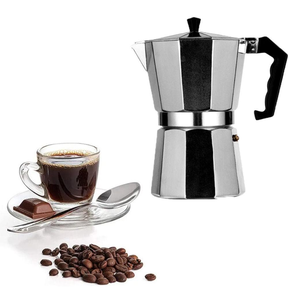 com filtro de aço inoxidável cafeteira moka pot alumínio café ferramentas de preparação fogão