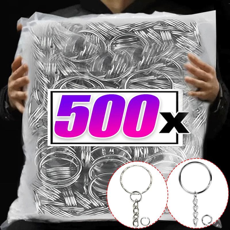 50/500 peças Metal Chaveiro Argolas Divididas Chaveiro Chaveiro Fecho Lagosta Corrente de Chave Pingente de Chave Argolas de Aço Inoxidável