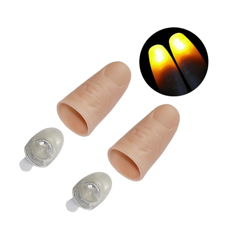 2Pcs PVC Party Magic Light Up Glow Thumbs Fingers Truque Aparecendo Luz Close Up vermelho