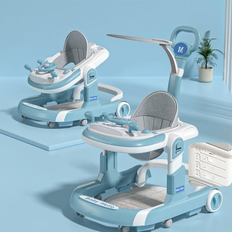 Andador para Bebê Anti-Tombamento Com Brinquedo Educativo Para Bebês Multifuncional Anti-Tombamento Dobrável 2 em 1