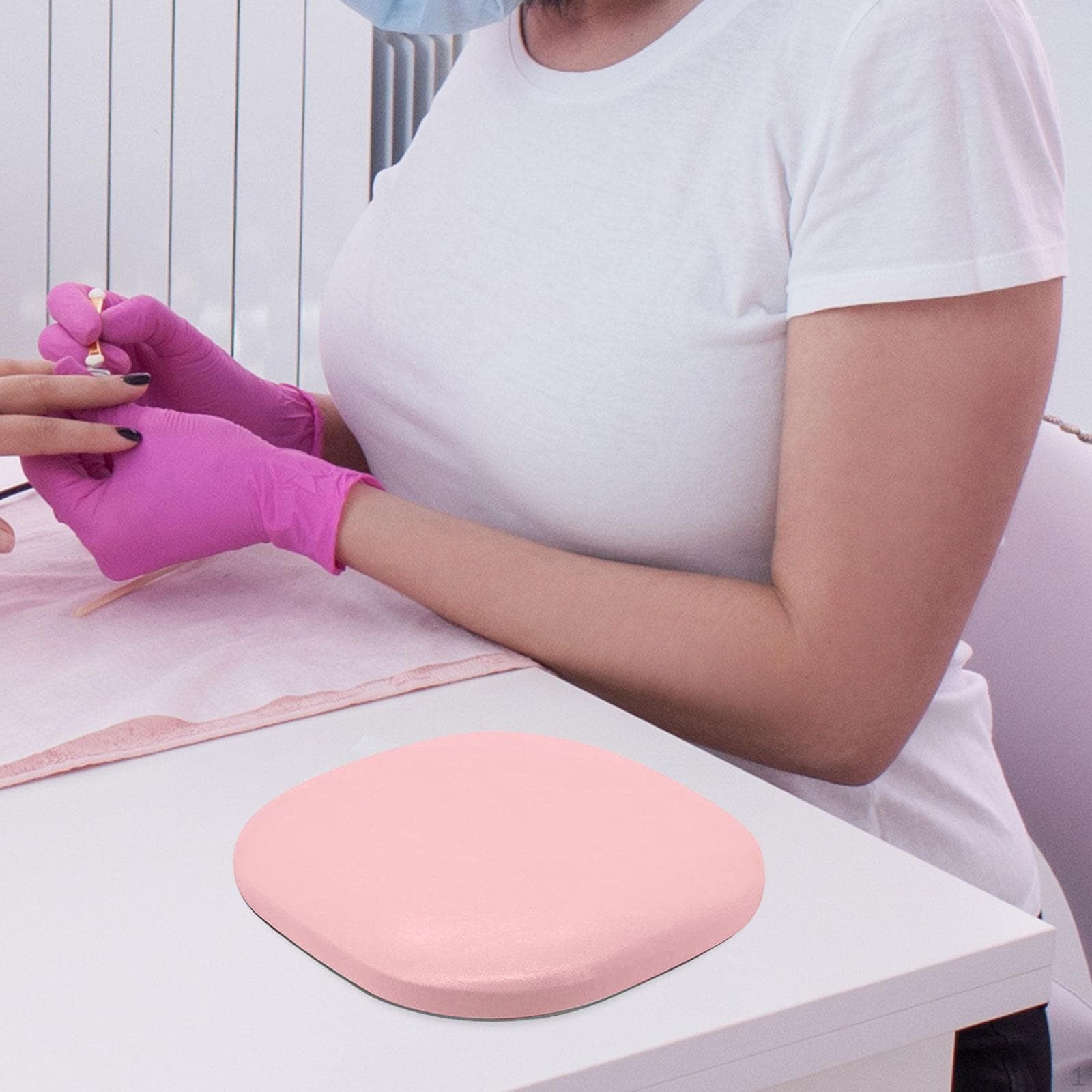 Apoio de braço de unha para almofada de cotovelo Pillow Tech Shop cor-de-rosa