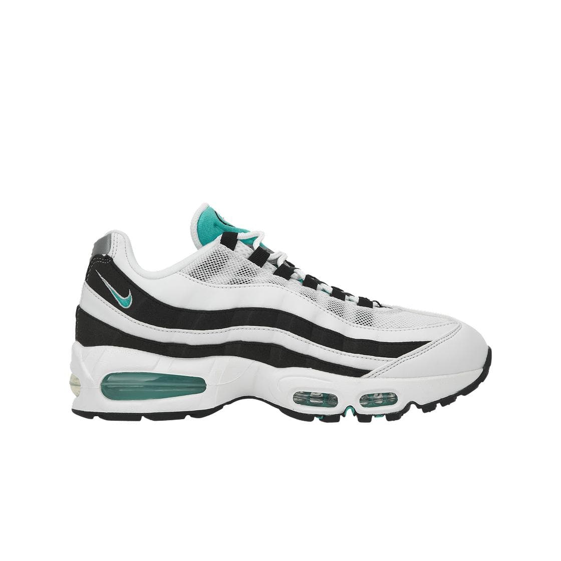 Tênis Masculino Nike Air Max 95 OG Black Border 2025 Branco Hyper Jade Metálico Prata IM7409-100 cm