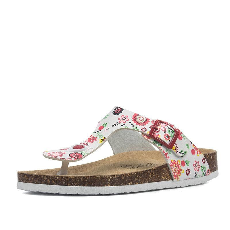 Moda Nova Verão Chinelos de Cortiça Sapato Feminino Casual Cor Mista PU Chinelos de Dedo Férias Praia Deslizantes Planos Com Tamanho Grande 35-45
