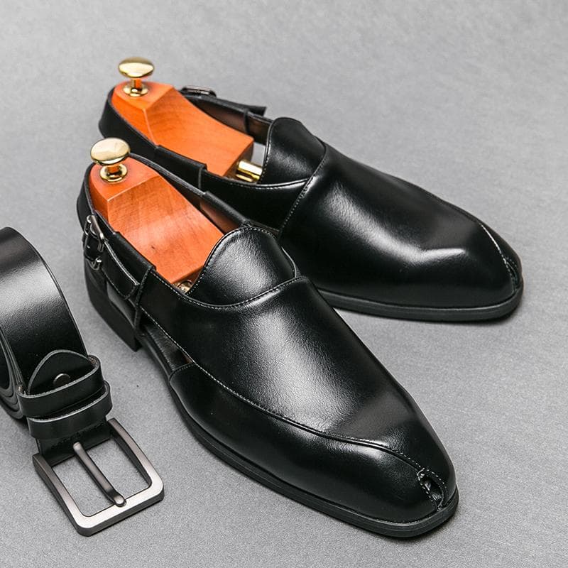 Sandálias Masculinas de Luxo Verão Sandálias de Couro Baotou Sandália Masculina de Designer Moda Sandálias de Vestir Masculinas Casuais