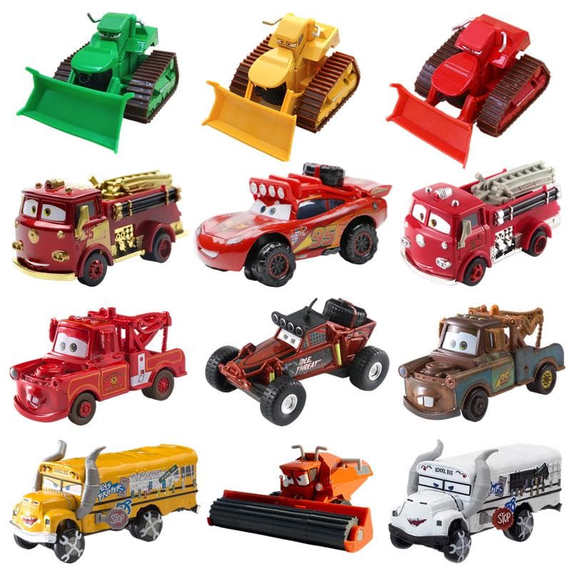Disney Pixar Carros 2/3 carro de brinquedo Relâmpago McQueen Chick Hicks Carking Mater 1:55 Modelo de Brinquedo em Liga Metálica Fundida Presente