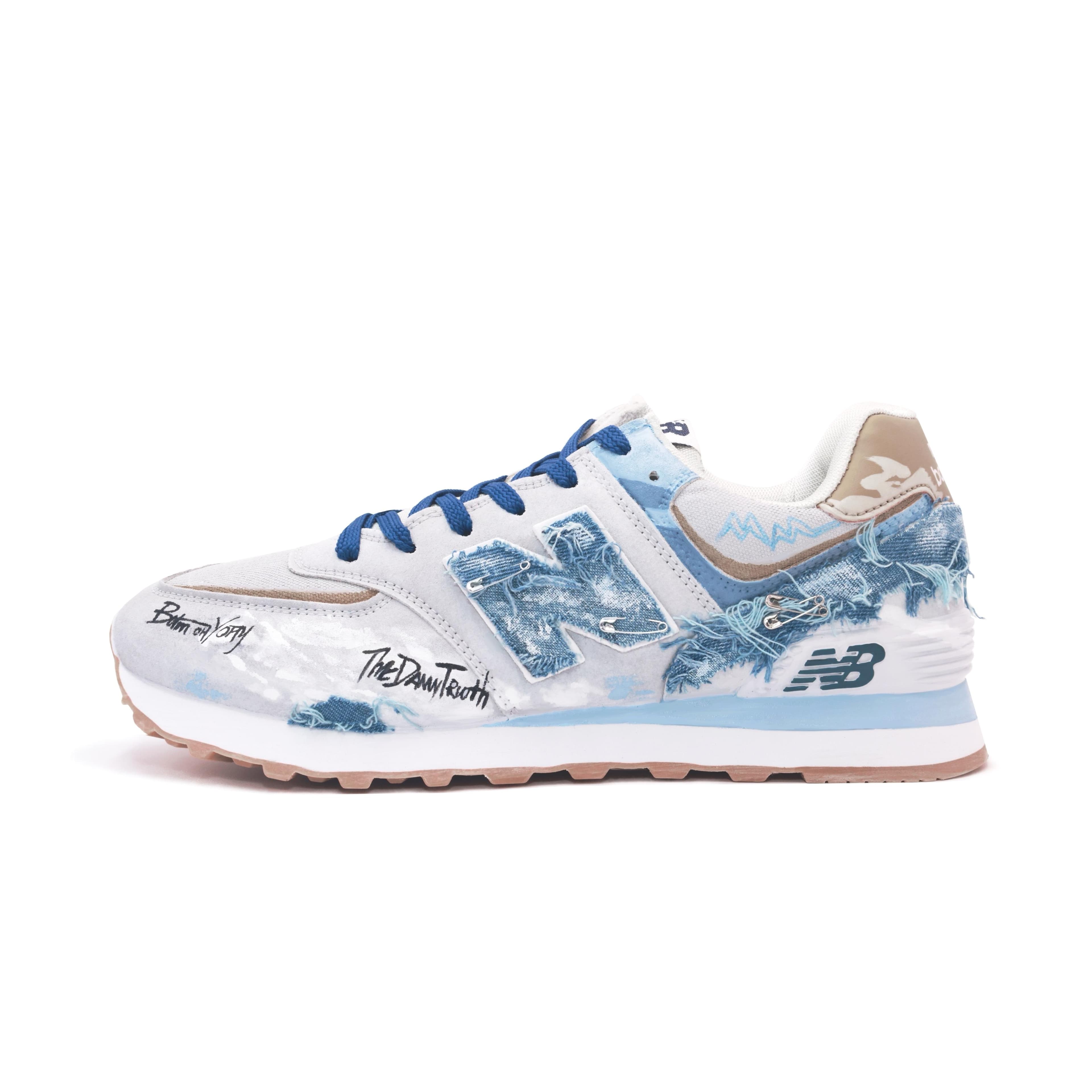 New Balance NB 574 Cushioning Abrasion Resistant Support Low top Running Shoes Unisex Blue ML574LGI(Team1420-) cm
