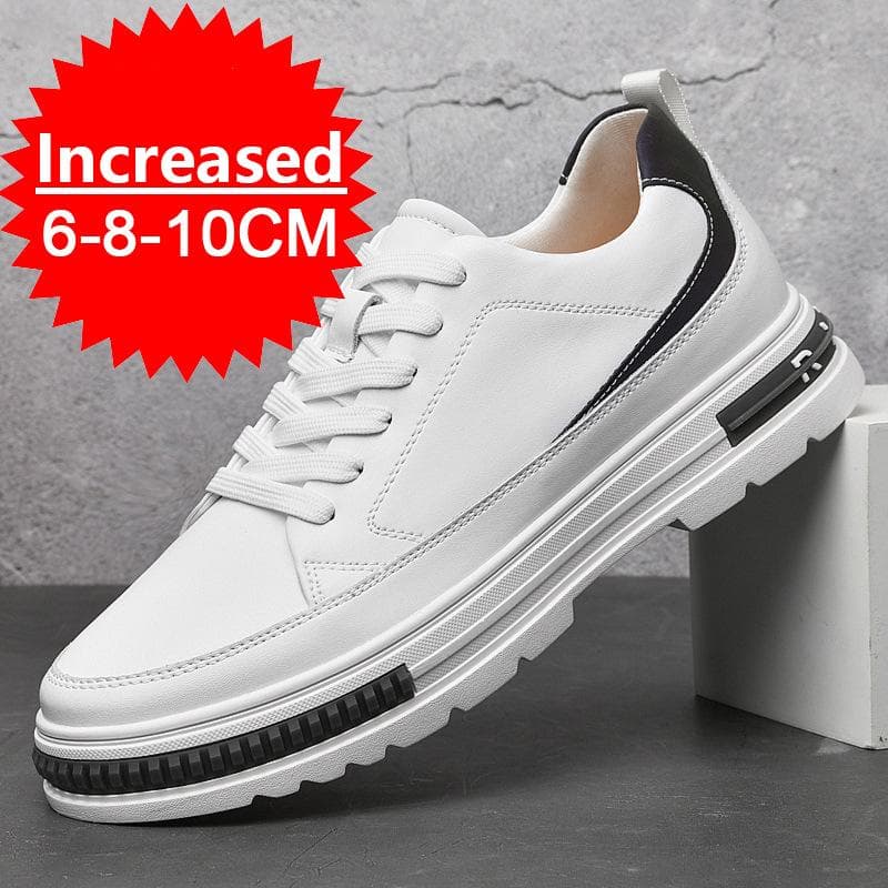 Novos Sapatos Elevadores Masculinos Aumento de Altura 8cm 10cm Tênis de Marca de Luxo Couro Genuíno Homens Saltos Escondidos Moda Sapatilhas Sapatos