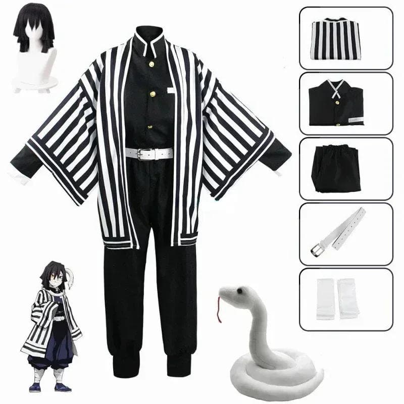 Anime Kimetsu No Yaiba Iguro Obanai Quimono Uniforme Anime Peruca Cosplay Fantasia Festa de Halloween cm