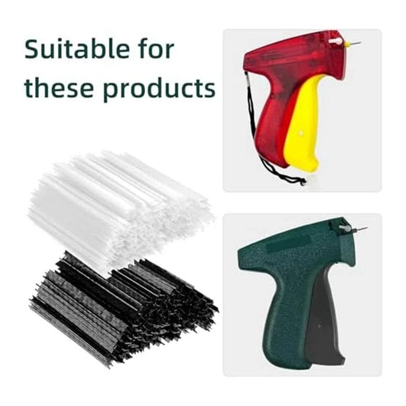 Kit de mini etiquetas de 5000 unidades, etiquetas de preço de fixação de farpas de etiqueta de vestuário de 0,5 cm, 1000 unidades de fechos pretos