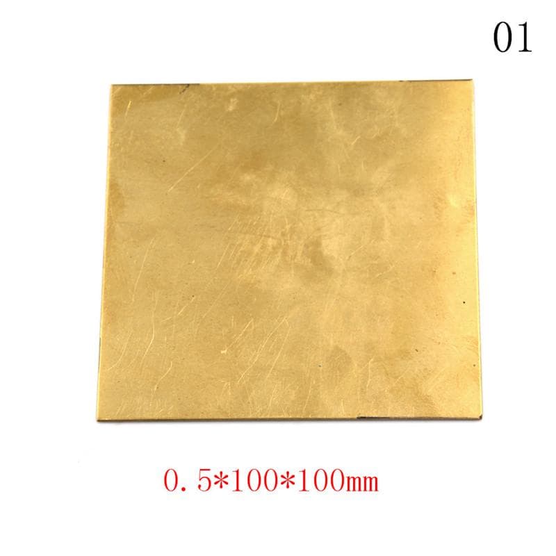 Folha Fina de Metal Latão Placa Espessura 0,5Mm/0,8Mm/1Mm/2Mm 100X100Mm Peças DIY