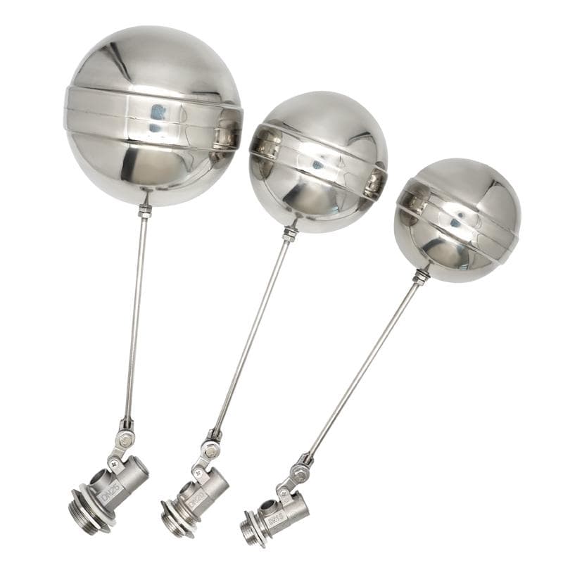 Válvula de Boia de Aço Inoxidável 1/2  3/4  1  Válvula de Boia para Tanque de Água Haste SS201+304 Controle de Fluxo Cisterna/Expansão 1 Peça