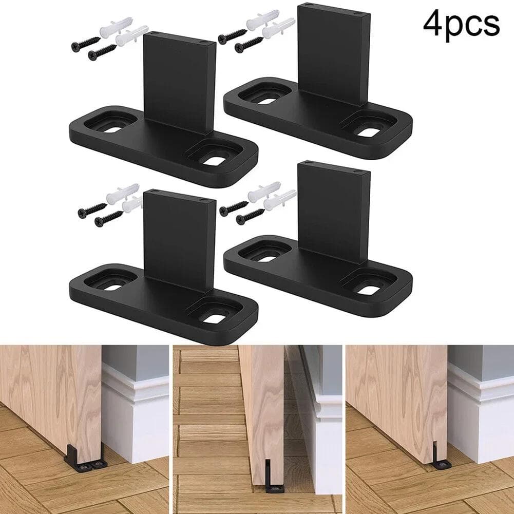 4PCS Porta de Correr Trilhos de Correr Porta de Celeiro Guia de Piso Rolo de Permanência para Porta de Correr Porta de Celeiro Inferior Batente de