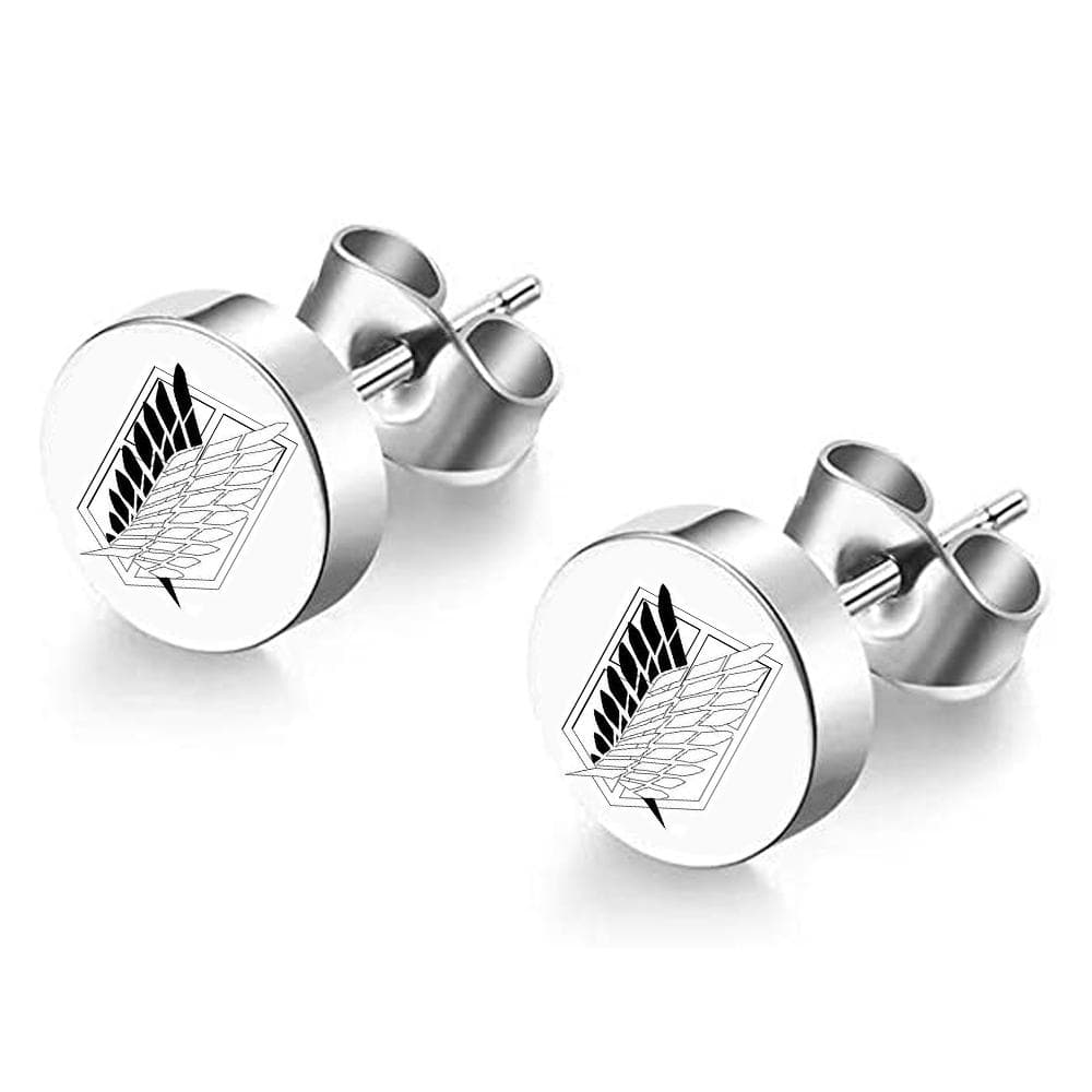Ataque de anime japonês em quadrinhos de titã anime aço inoxidável piercing brincos de orelha para mulheres brincos de esmalte joias