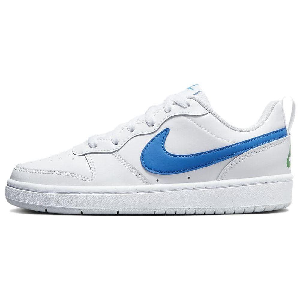 Tênis Nike Court Borough Low 2 GS Branco Azul Foto Infantil Platina Pura Verde Estádio BQ5448-123 cm