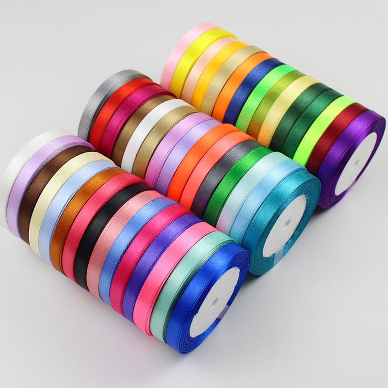 25 jardas/Roll (22 metros) Fitas de cetim para embrulho de presente de festa de aniversário de casamento Natal Halloween Festival DIY artesanato fita