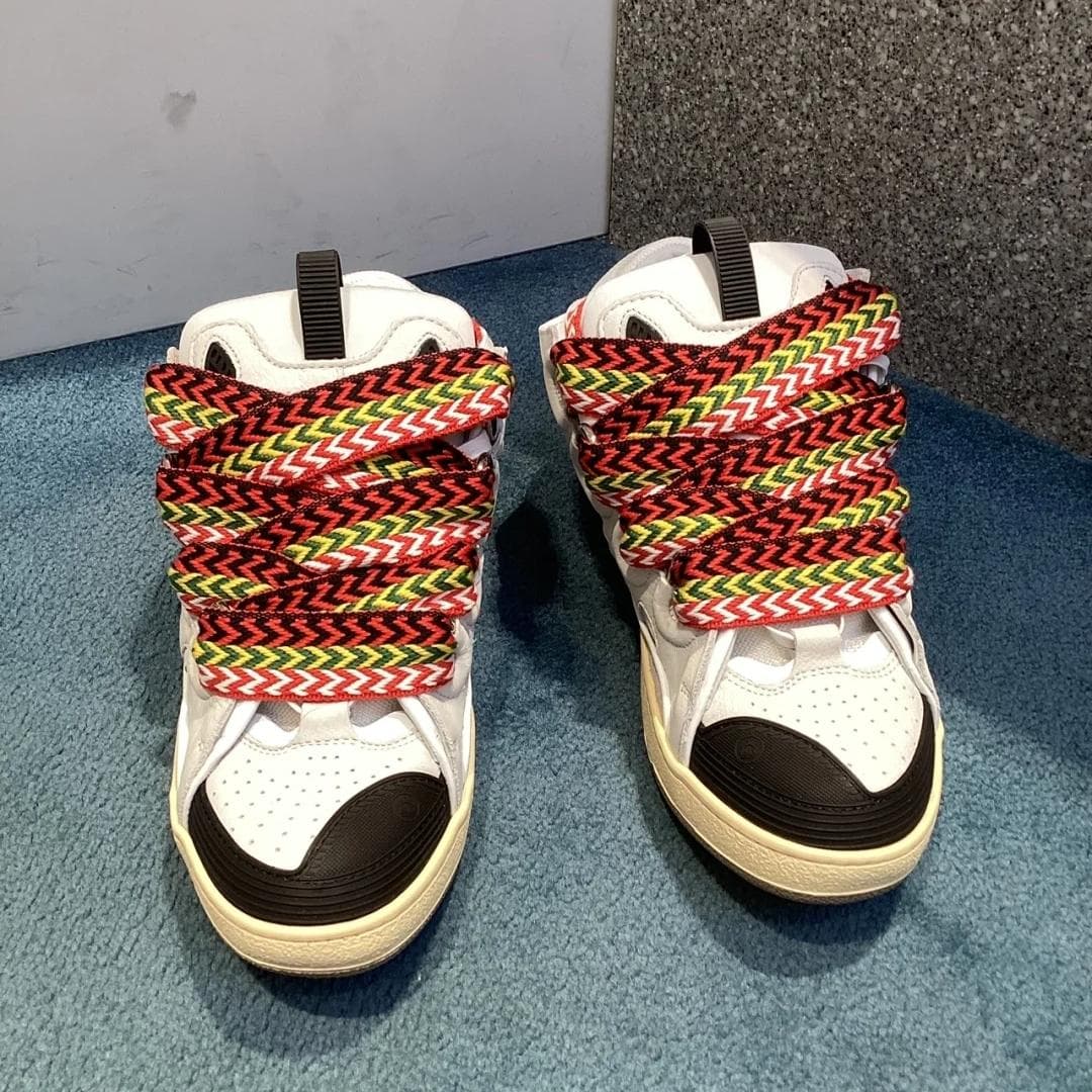 Sapatos de Pai da Moda de Sola Grossa Masculino/feminino 2025 Verão Outono Cadarço Tênis Chunky Casual Sapatos de Skate Cor Mista Sapatos