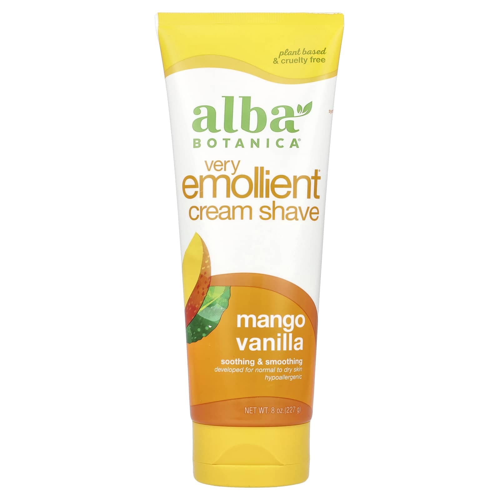 Alba Botanica, Natural, Creme Emoliente de Barbear Berry, Manga Baunilha, 8 oz (227g)
