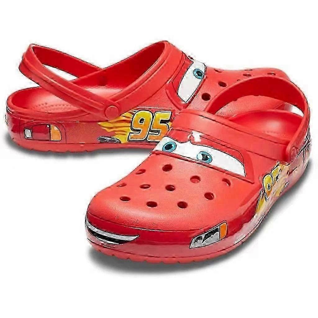 Novas Sandálias Chinelos Impermeáveis Lisos de Desenho Animado da Pixar Mcqueens Casuais Respiráveis com Amarração no Tornozelo Eva Sapatos para