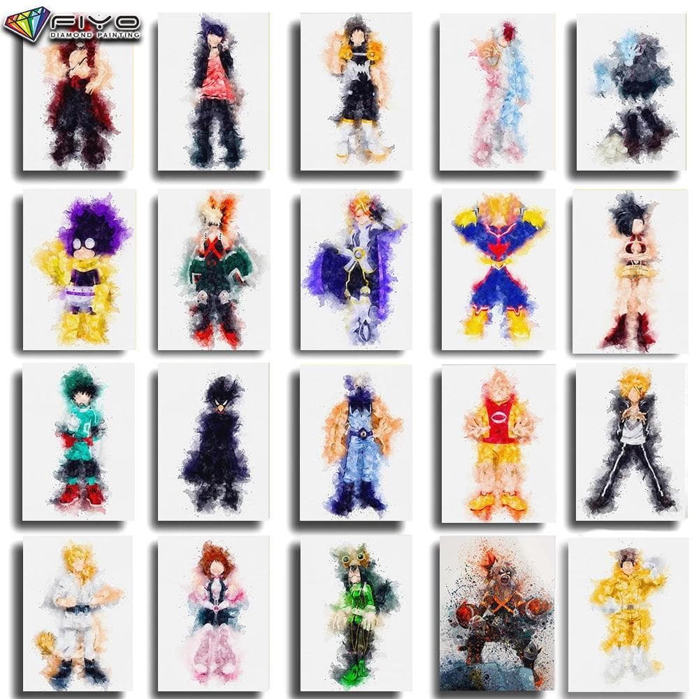 Pintura diamante anime meu herói academia ponto diamante mosaico artesanato pintura diamante bordado