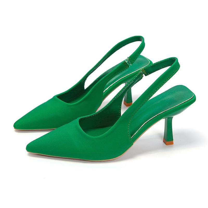 2024 Novos Sapatos Femininos Outono 2024 Bombas Femininas Bico Fino Salto Alto Raso Sandálias Femininas cm caqui
