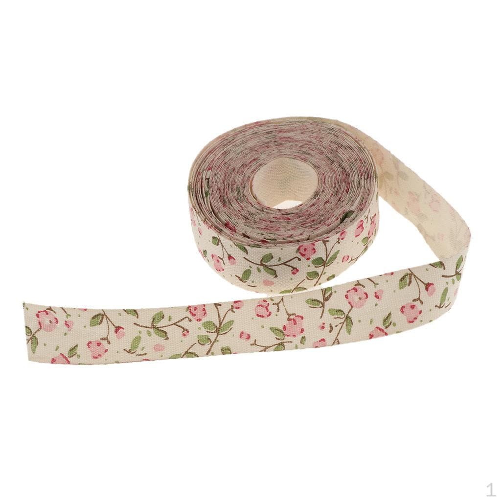 15mm Fita de Flor Etiqueta de Vestuário Cartão Presente Enfeite Artesanato 5 Jardas, Rosa,