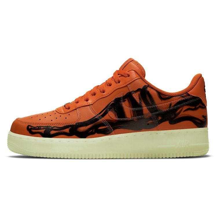 Tênis Unissex Nike Air Force 1 Low Orange Skeleton Starfish Branco Preto CU8067-800 cm