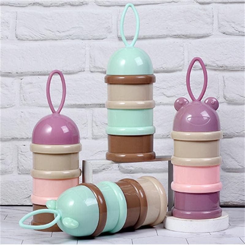 Recipiente portátil para leite em pó para bebês, recipiente para alimentos de 3 camadas, recipiente para mistura de alimentação infantil,