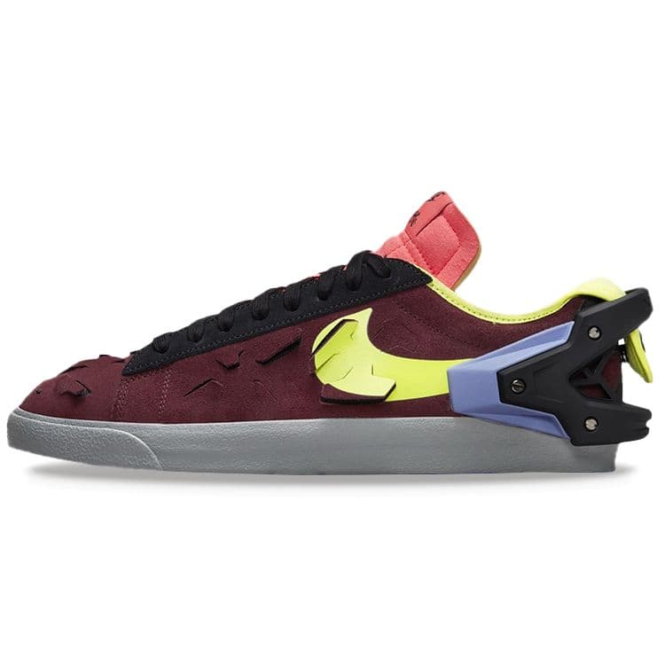 Tênis Unissex Acronym x Nike Blazer Low Night Maroon Vermelho Limão-Veneno Preto DN2067-600 cm