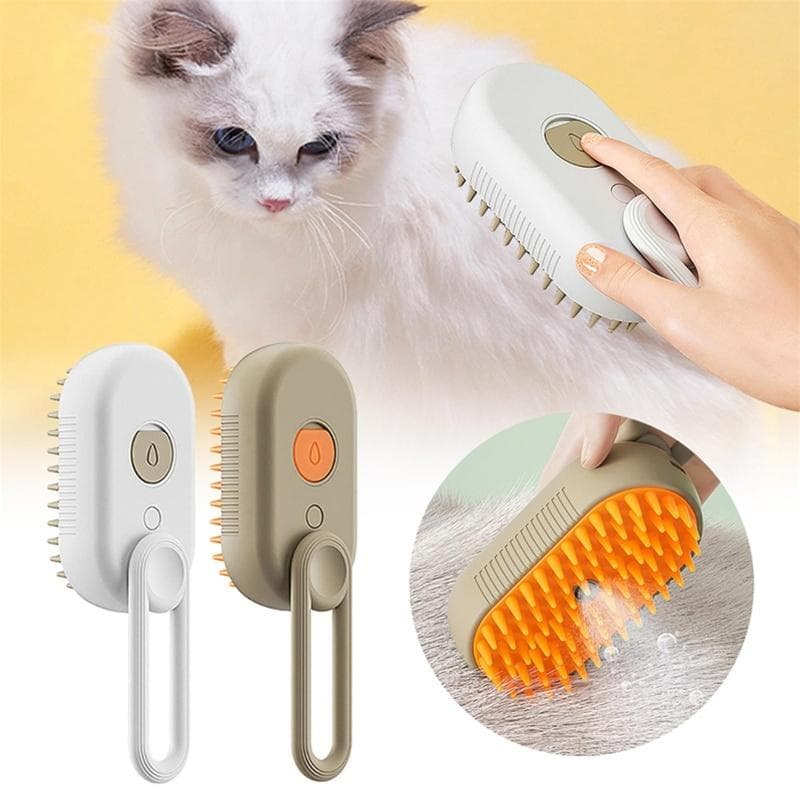 3in1 Escova a vapor para gatos, pente elétrico para gatos, escova de vapor para gatos, spray para pelos, massagem para gatos, pente para remoção de