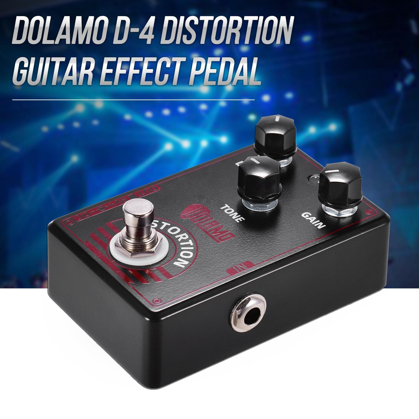 Pedal de efeito de guitarra de distorção de alto ganho Dolamo D-4 Pedal de efeito de estilo britânico verdadeiro com verdadeiro preto