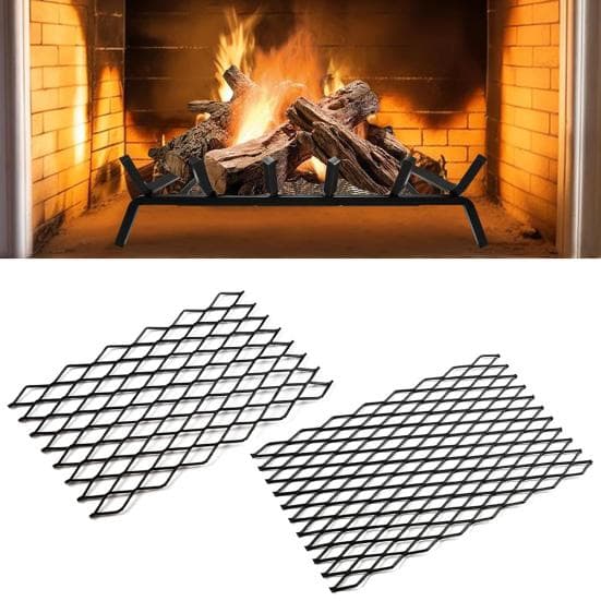 Grelha de lareira Retentor de brasa Resistente ao calor Instalação simples Retentor de brasa universal Acessórios para grelha de lareira