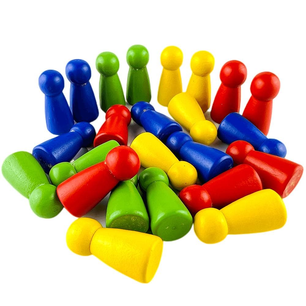 Peças de jogo de madeira de peão/xadrez 20 peças 31mm para jogo de tabuleiro/jogo de cartas e outros acessórios de jogos 4 cores amarelo