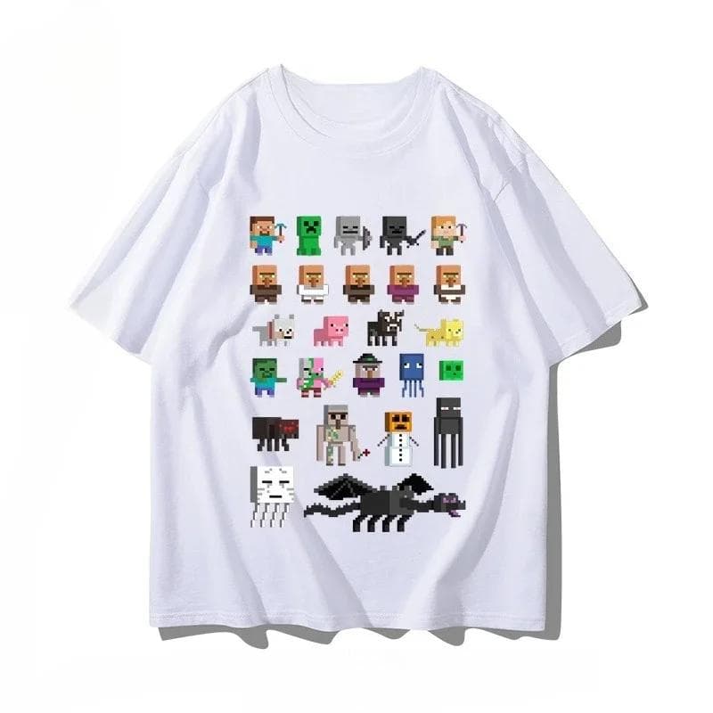 Fantasia Cosplay de Enderman Creeper de Jogo Camiseta Curta Preta e Verde Fofa Camiseta Diária Unissex Roupas Anime Fantasias para Festa de Carnaval