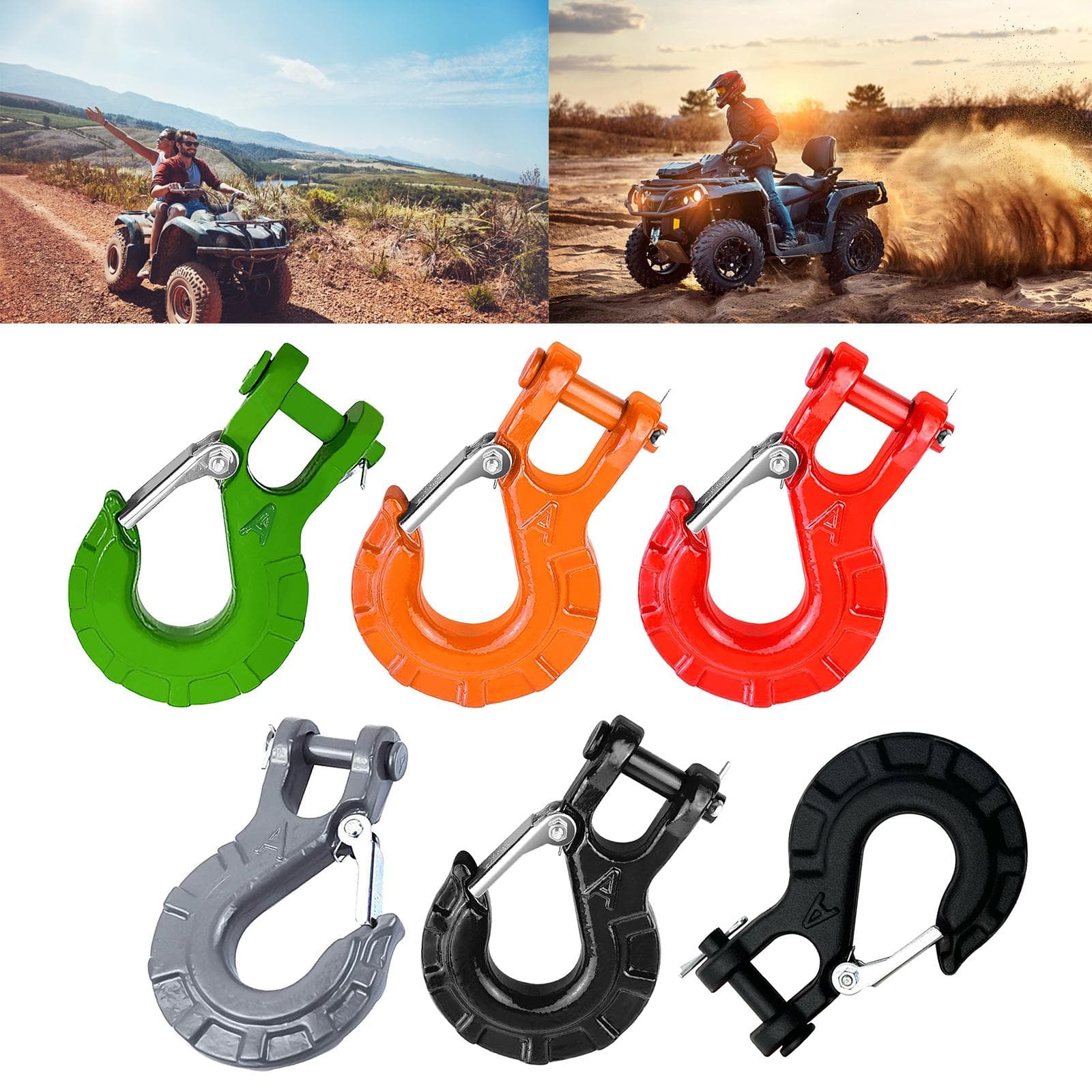 Gancho deslizante Clevis com travas, ligas de aço de grau 70 de 3/8 pol., carregamento de 6613 lbs para reboque de carro