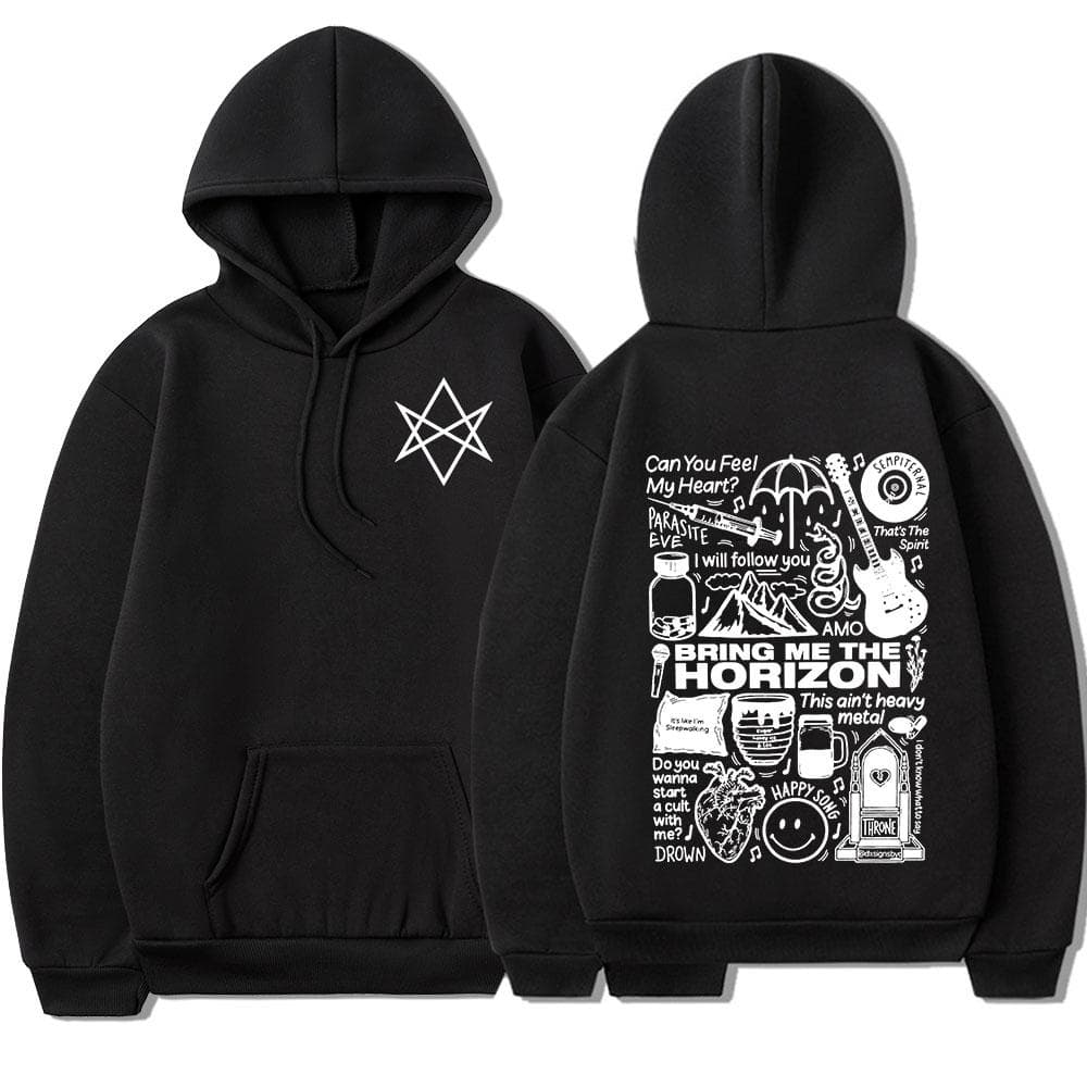 Hoodie Bring Me the Horizon BMTH Hoodie de Banda de Rock Heavy Metal Hoodie Masculino Retro de Manga Longa cm