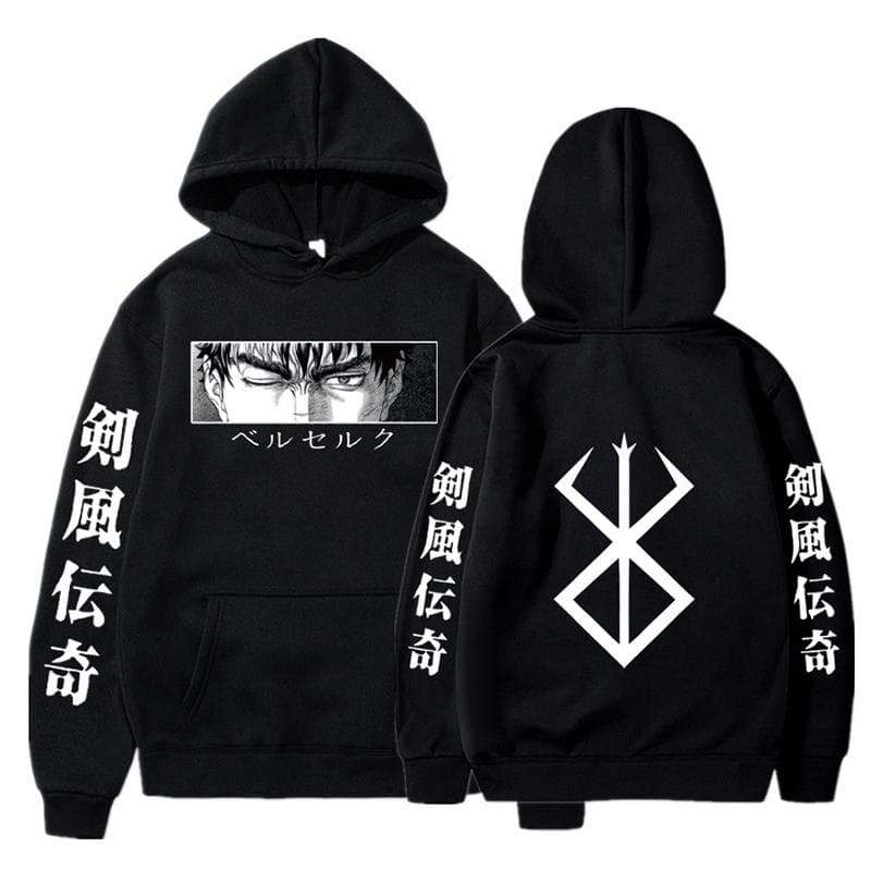 Japão anime berserk hoodies outono inverno manga longa unisex harajuku pullovers streetwear manga gráfico y2k roupas moletom cm