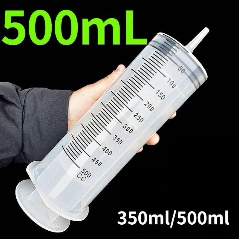 Seringa 500 ml/350ml, bomba reutilizável de grande capacidade, medição de 1m, tubo de tinta de alimentação, grande capacidade de bombeamento de