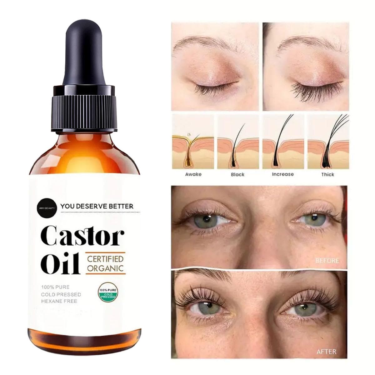 Poderoso Sérum de Crescimento de Cílios Óleo de Crescimento de Sobrancelhas Óleos Essenciais Essence Líquido de Crescimento Rápido Óleo