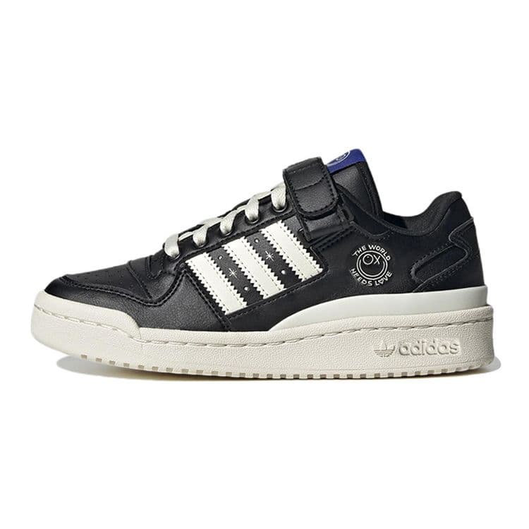 André Saraiva x adidas Forum Low Criança Grande O Mundo Precisa de Amor Tênis Infantil Preto Preto Core Branco Creme GZ1761 cm